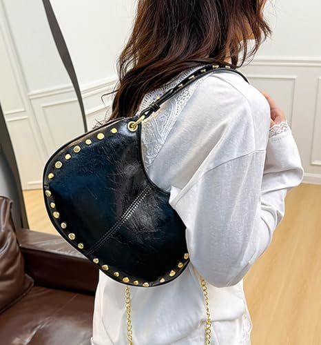 Studded Saddle Shoulder Bag for Women Fashion Crossbody Purse Women's Shoulder Purse Handbag2