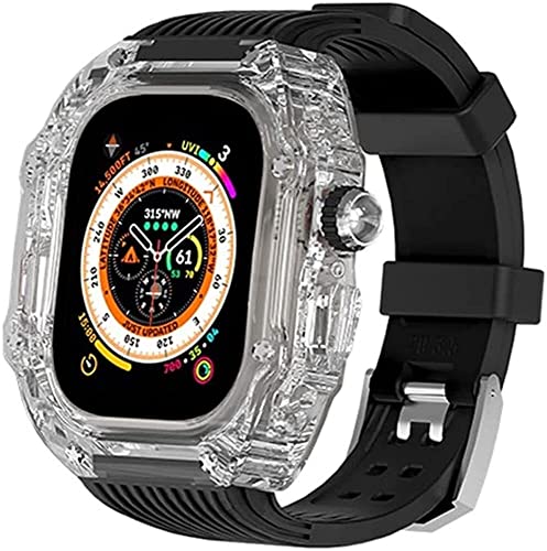 Kit Mod coque transparente Apple Watch Ultra 49mm bracelet pour iWatch 8 7 6 5 SE 44 45mm Agate