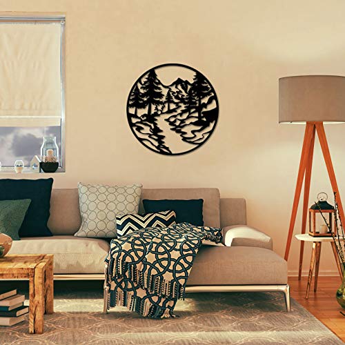 Tiuauit Forest Landscape Metal Art Modern Metal Sculpture Wall Decor For Home Easy To Hang 24"X24" #TOP5