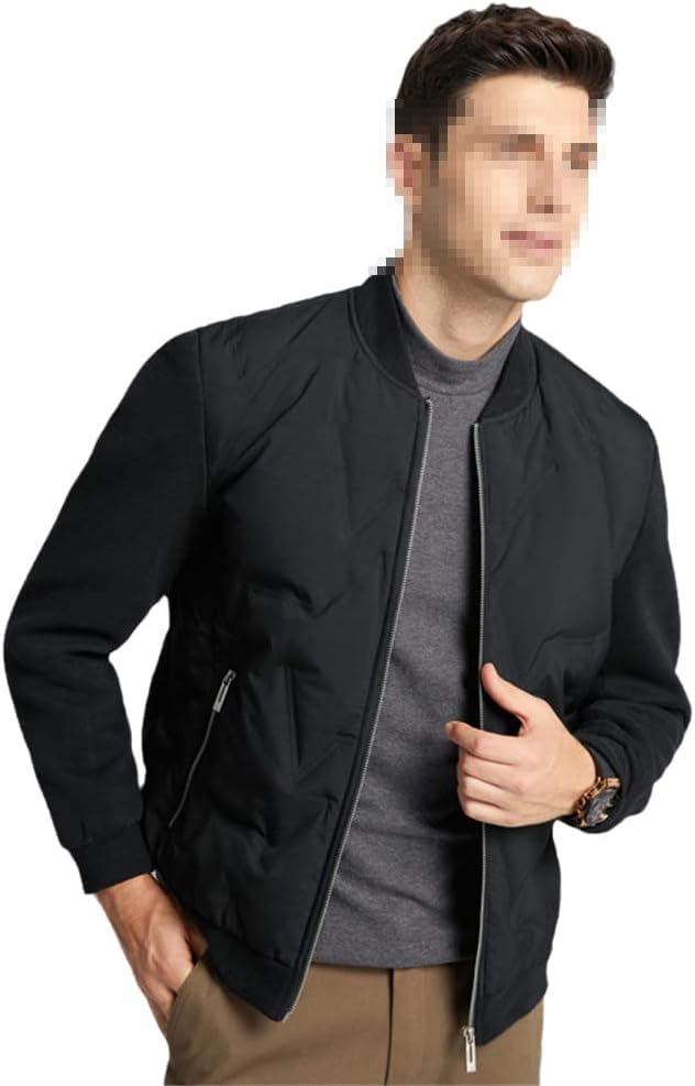 Youllyuu Baseball Collar Winter Down Jackets Solid Zipper Casual Men's Down Coats Slim Fit Jackets