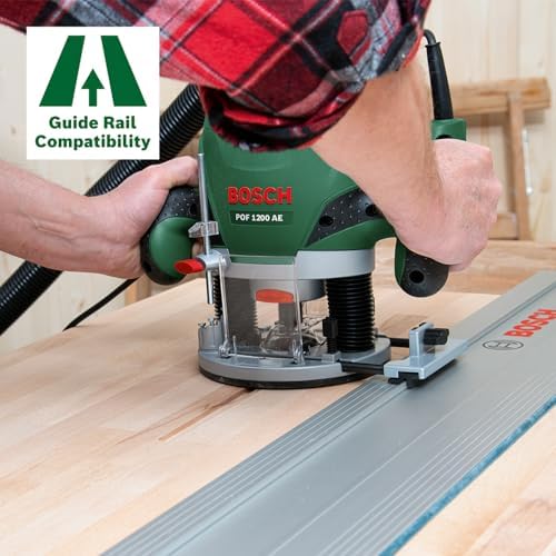Bild 1 - Bosch Oberfräse POF 1200 AE (1200 Watt, inkl. Zubehör für präzise Holzbearbeitung, für unterschiedliche Holzarten)