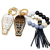 2Pcs for Dodge Key Fob Cover with Metal Keychain for Dodge Ram 1500 2500 3500 2009-2012 Journey Chal