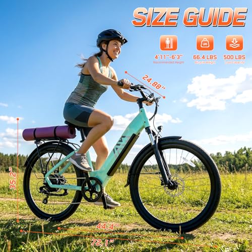 Image of TST Electric Bike for Adults, 1200W Peak Motor 60 Miles Fat Tire E Bike with 48V 15Ah Removable Battery 27.5 * 2.25 inch All-Terrain Electric Bike Front Suspension