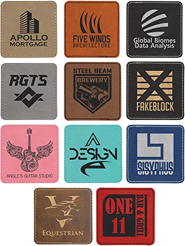 120Pcs Laserable Print Leatherette Patch With Adhesive Custom Hot Press Iron Sew Fabric Repair Blank Garment Jackert Hat Patch Pu Faux Leather Patch Label Glowforge Laser Supplies Co2 Laser Supply #TOP5
