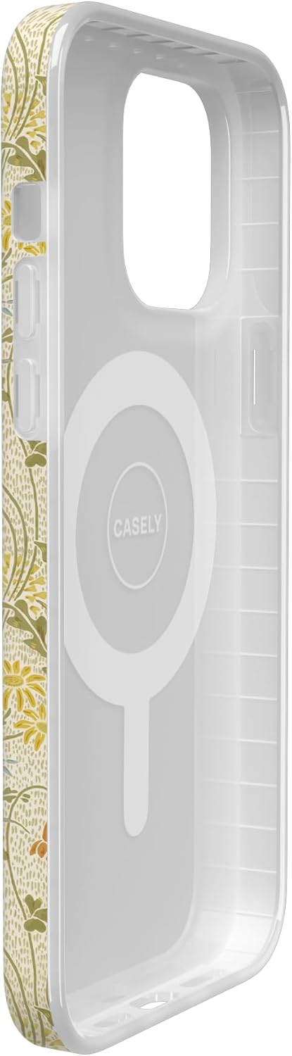 Casely iPhone 14 Pro Case | Boho Blooms | Golden Floral | Compatible with MagSafe | Classic Ultra Slim Design