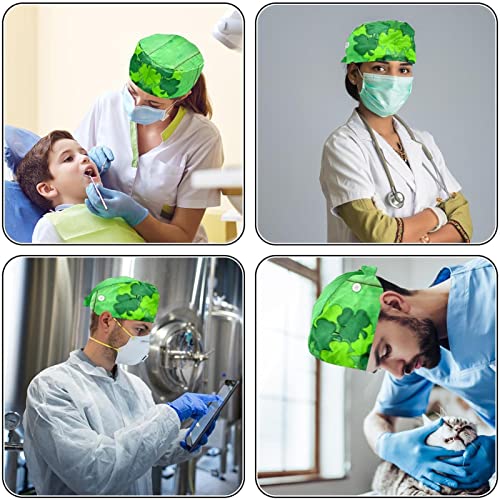 Gorros de trabajo de San Patricio premium con patrón de madera y costuras reforzadas pack de 2 4