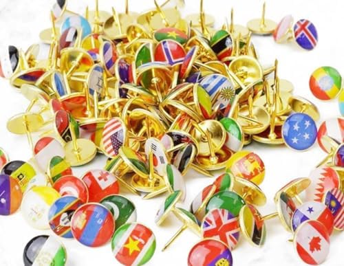 Amazon.com : 194 Pieces Creative Push Pins National Flag Pins Thumb ...