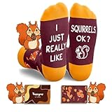 HAPPYPOP Squirrel Socks for Women Men - Squirrel Lover Gifts for Teens, Funny Animal Stocking Stuffers