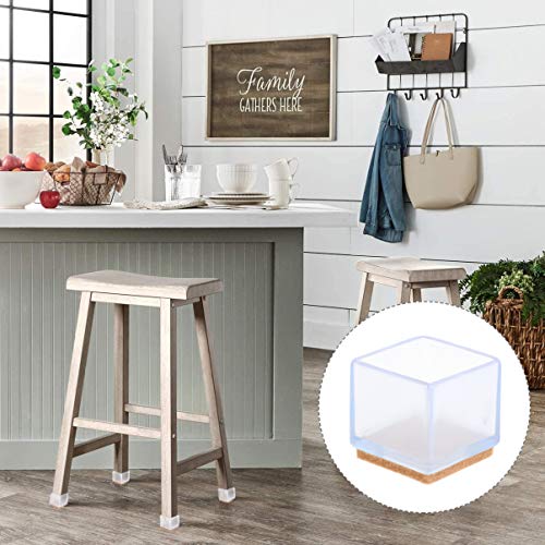 Hemoton 20Pcs Protetores de Piso de Perna de Cadeira PÃ©s Quadrados de Cadeira Cobre MÃ³veis de Mesa