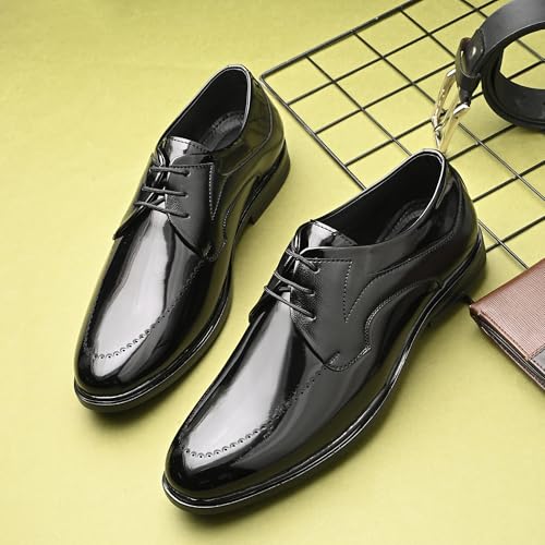 Image of Centrino Men's Formal Lace-Up Shoes | Soft & Comfortable Formal Shoe| Lace-Up, Textured Detail, Formal Business Style | Stylish-Looking Footwear (9363)