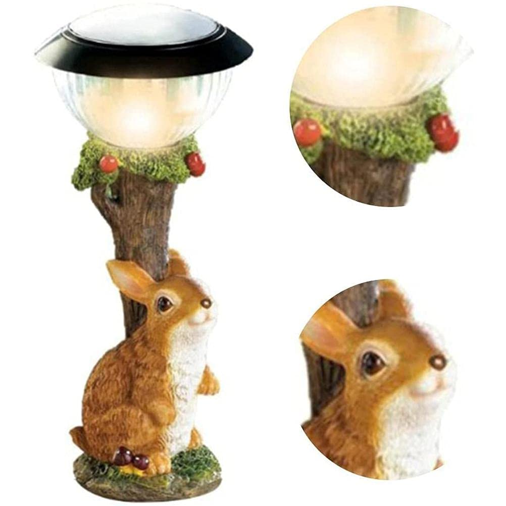 Garden Animal Statues, Light Resin Animal Statues for Outdoor Garden Statue Solar Animal Lights, Home Outdoor Decoration (Rabbit) - Image 3