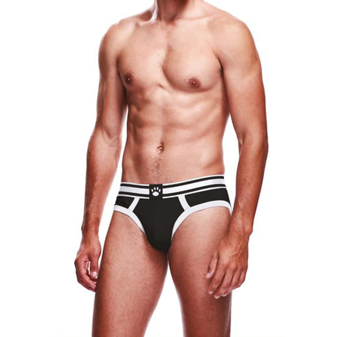 Prowler Men's Black & White Brief, Super Comfy With Elasticated Waist Band (Large 32"-34")