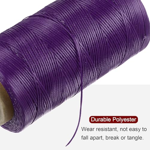 Hilo genérico para coser, hilo para tapicería 284 yardas 260 m, poliéster encerado, resistente al desgaste, cordón para bordado, algodón para acolchar y cuero, púrpura miniatura 4