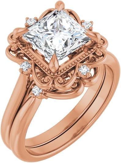 1-3 CT Moissanite Antique Wedding Ring for Women | Victorian-Halo Bridal Ring for Gifts | 925 Sterling Silver, 10K/14K/18K Solid Rose/White/Yellow Gold