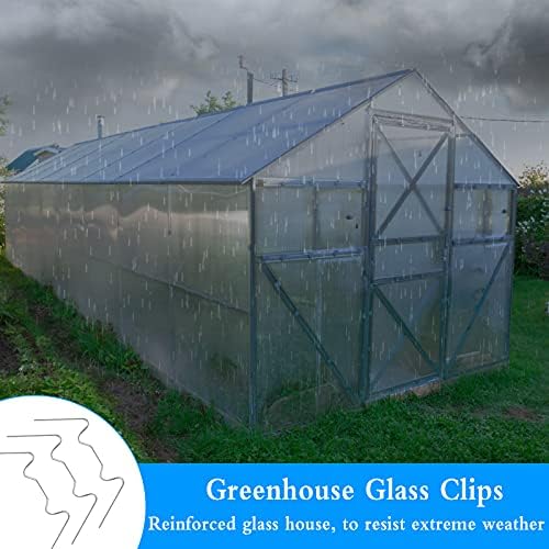 100Pcs W Wire Greenhouse Clips Stainless Steel Greenhouse Glass Pane Fixing Clips Stainless Steel Greenhouse Glazing Clips for Greenhouses(1.2mm Thick)
