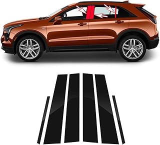 6pcs Black for Cadillac XT4(2018-2023) Car Window Center Pillar Stickers Window Trim Protect The Center Pillar Prevent Scratches Car Tuning Accessories