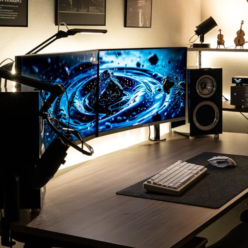Image of Kado 2-Pack Dual 27 inch Flat Screen 1920x1080 75Hz FHD Computer Monitor | Dual Monitor Setup HDMI Office Gaming Hybrid, VESA Wall Mount Arm Mount Built-in Speakers, Panoramic Display Multi-tasking