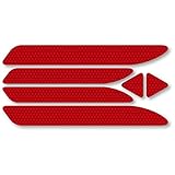 反射ステッカー工房 反射ステッカー6枚セット(レッド) 再帰反射タイプ 屋外耐候5年 ハードコート 耐水 自動車・バイク 追突防止 安全対策