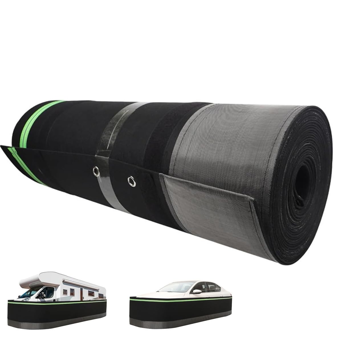 Jupe de roue pour VR sans perçage 80cm x 26m | Protection caravane avec fond acier