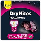 DryNites Girl hochabsorbierende Pyjamahosen Unterhosen für Mädchen 3-5 Jahre 3er Pack (3 x 10 Stück)