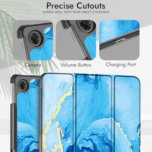 Image of Robustrion Cover for Lenovo Tab 10.1 inch 2025 Cover Case, Trifold Flip Cover Case for Lenovo Tab 10.1 inch Tablet Cover TB-311FU /311XU - Ocean Blue