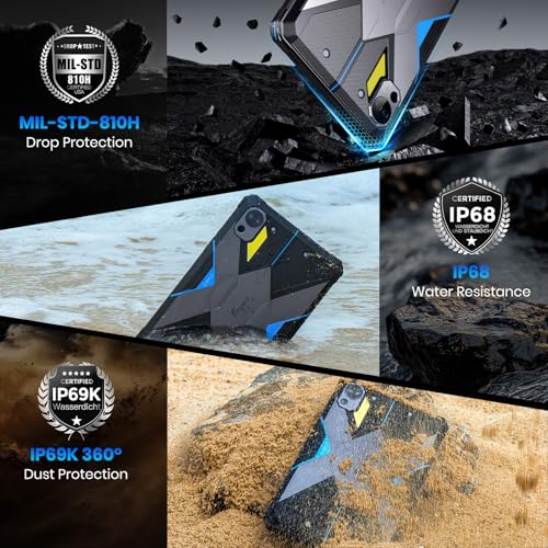 Image of FOSSIBOT DT3 10.4 inch Rugged Tablet,21560mAh,32GB+256GB /2TB, Android15,66W Rapid Charging,2K IPS Display,Wi-Fi6,IP68,IP69K Waterproof Tablet,5G OutdoorTablet,64+32MP Camera,Face Unlock,OTG (Blue)