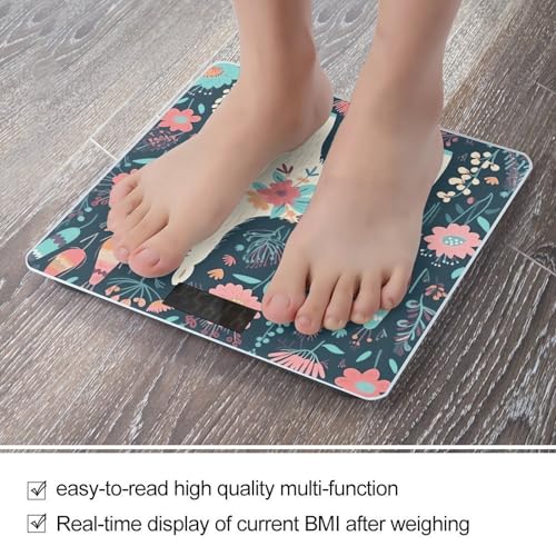 Báscula de baño digital con vidrio templado Cute Llama Floral miniatura 5