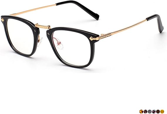 Ronde 伊達メガネ レンズあり 鼻型調整 眼鏡 おしゃれメガネ 黒縁メガネ スクウェアメガネ メンズ レディース ノーズパッド メガネronde メガネドライバー対応 メガネケース付き ゴールド ファッション 通販