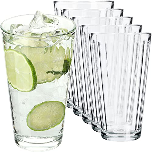 KADAX Lot de 6 Verres à Boisson en Verre Neutre Calcium - Polyvalents pour Eau, Mojito, Café Glacé (Amalia 360 ml)