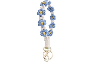 Handmade Blue Keychains for Women Wristlet Car Keys Lanyard Accessories