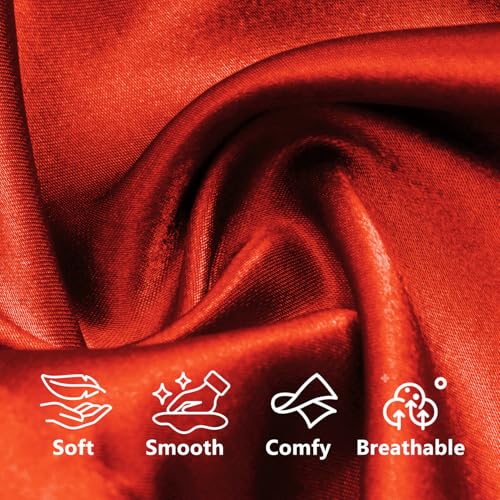 Image of Women's Short Satin Robes Lightweight Silky V-Neck Sleepwear Wedding Bridal Party Bride Bridesmaid Bathrobes
