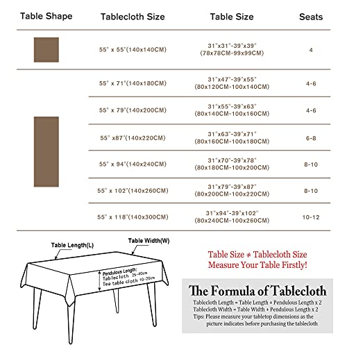 Pahajim Rectangle Table Cloth Linen Cotton Tablecloth Embroidery Burlap Kitchen Dinning Table Cloths Rustic Farmhouse Tablecloths For Outdoor Party (Gray, Square,55 X 55 Inch) #TOP5