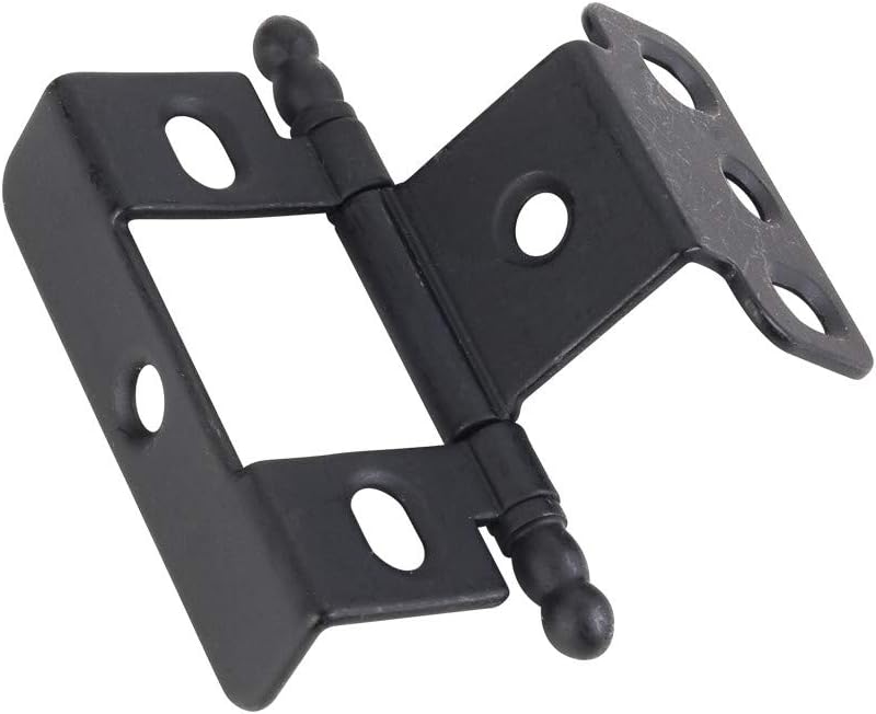 Hardware Resources 128 Full Inset Adjustable Wrap Cabinet Door Hinge with 270 Op, Matte Black