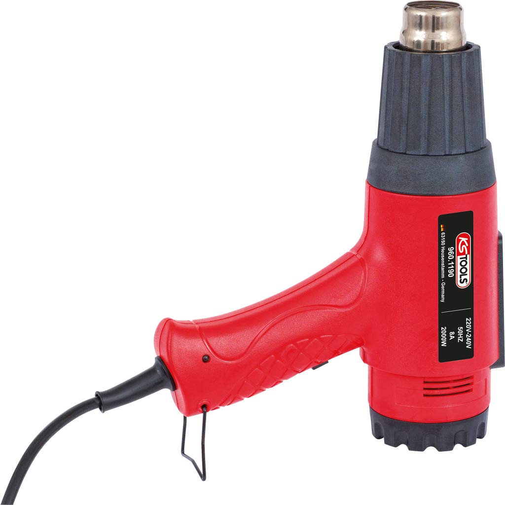 KS TOOLS Juego de pistola de aire y calor con 4 accesorios