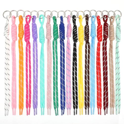 Jeffdad 36Pcs Paracord Keychain Rope Bag Charms Colorful Paracord Keychains Woven Rope Keychain with Colorful Paracords Handcrafted Keychains for Backpack Handbag Wallet 18 Colors