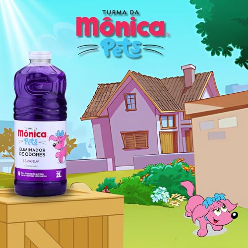 Eliminador de Odores Para Cães e Gatos, Lavanda , Turma da Mônica, 2 litros, Roxo