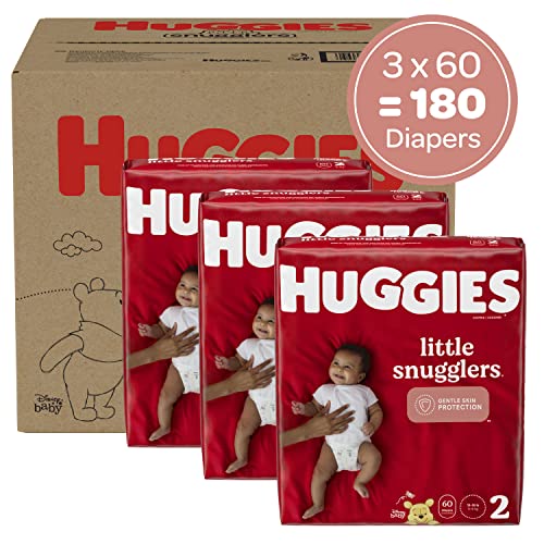 Baby Diapers Size 2 (12-18 Lbs), 180Ct, Huggies Little Snugglers #TOP1