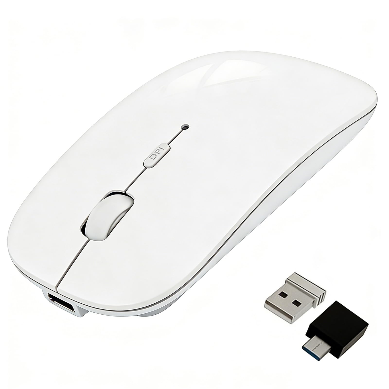 Ratón inalámbrico de modo dual HOTDREAM Bluetooth 5.2 recargable para iPhone, Tablet y PC 8