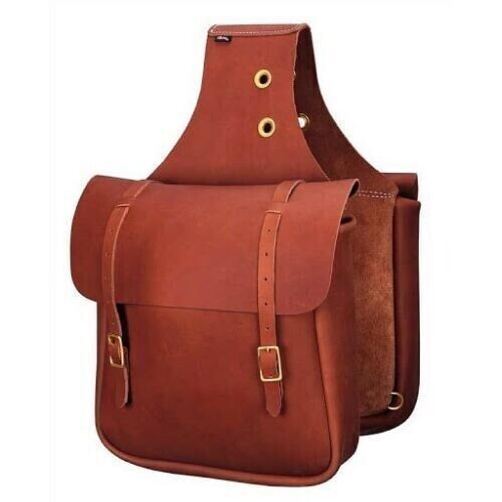 Sac de selle Western en cuir pour chevaux | Plaisir d'équitation adapté pour l'équitation et la course en baril | Sacoche de selle avec sangle réglable TAILLE : 25,4 cm x 25,4 cm x 3,5 cm