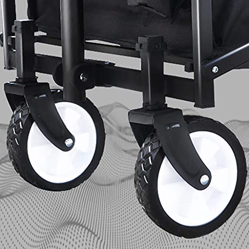 CRBUDY Ziehwagen, zusammenklappbarer Outdoor-Allzweckwagen, Garten-Allzweckwagen mit Sicherheitsgurt, robuster zusammenklappbarer Wagen, für Camping im Freien und Strand, stark und stabil – Bild 5