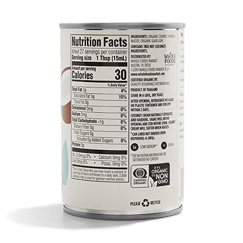 365 By Whole Foods Market, Organic Coconut Cream, 13.5 Fl Oz #TOP1