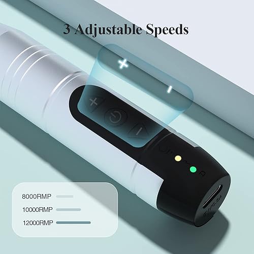 Miniatura 4 de TOUCHBeauty - Taladro eléctrico de uñas inalámbrico, máquina de lima de uñas eléctrica profesional 12 en 1 para uñas de gel acrílico, kit de