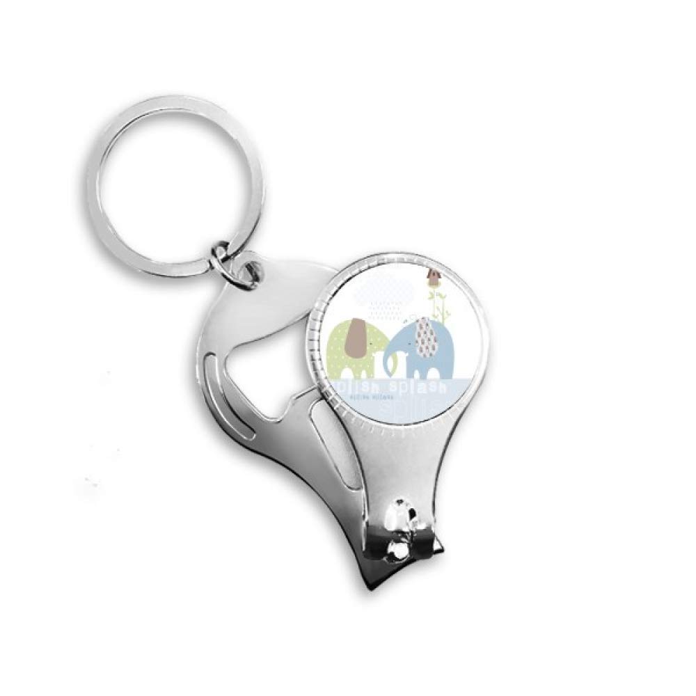 Porte-clés décapsuleur éléphant bleu vert pour vos pique-niques et soirées