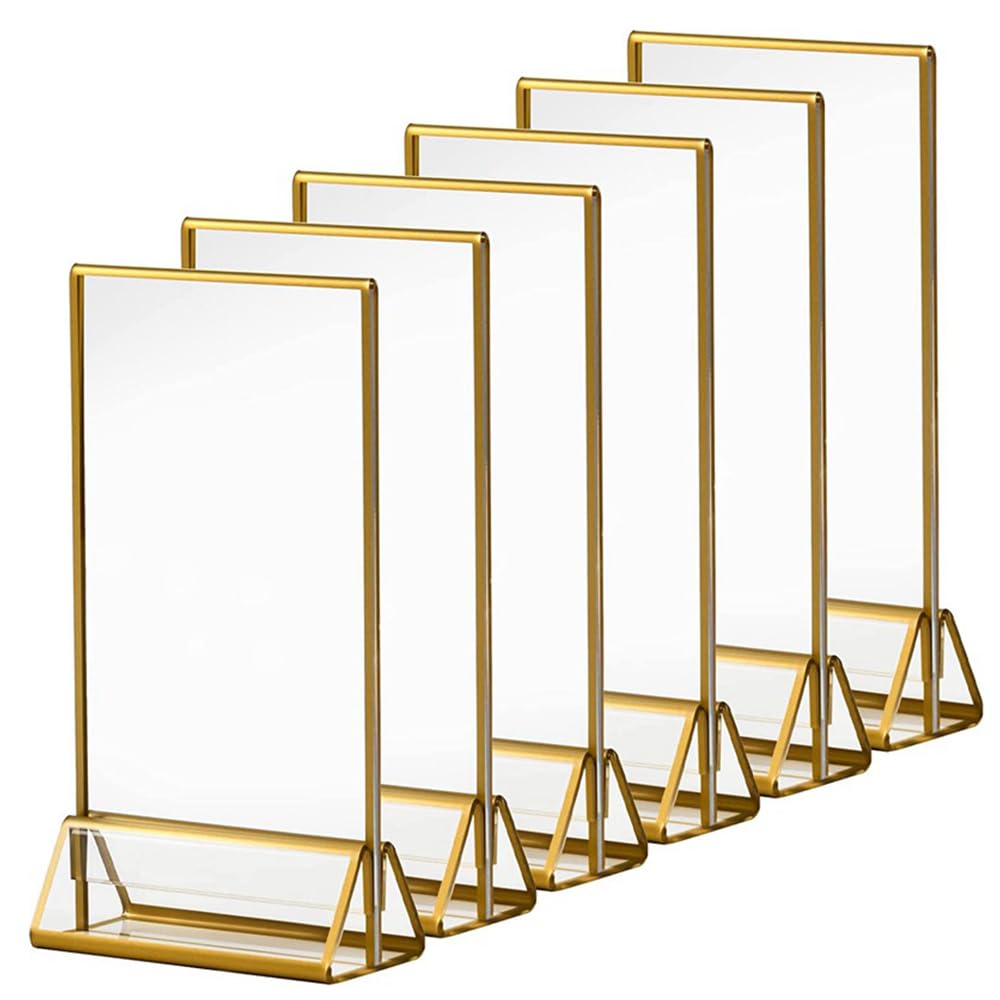 24 soportes acrílicos para menú, 13 x 18 cm, soporte de mesa transparente, soporte de exhibición de mesa, soportes para tarjetas de lugar, marco de fotos transparente para restaurantes, soporte de