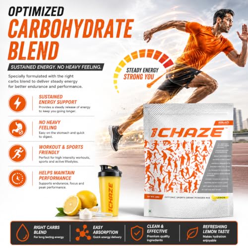 Image of QUA Nutrition1CHAZE Isotonic Sports Drink Powder 2kg | 6% Isotonic Hydration Energy Drink | Pre & Post Workout Nutrition Drink for Men and Women | Multi-Vitamin Electrolytes | Restores Hydration & Energy