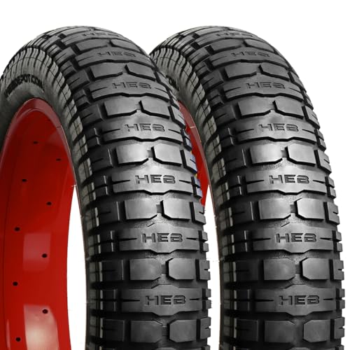 HEB VIPERESS 20x4.0 Fat Tire + Tube (Qty 2) - Puncture Resistant Ebike Tires, 20x4 Fat Bike Tire for Electric Bike, MTB, Heavy Duty, All Terrain Tire for Street/Trail Riding