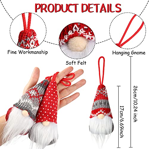 12 Pieces Christmas Hanging Gnomes Ornaments Xmas Handmade Plush Gnomes Swedish Santa Elf Ornament Hanging Swedish Doll Home Decorations For Christmas Tree Party Decoration Party Supply, 4 Styles #TOP2