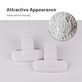 Eudemon Home Refrigerator Fridge Freezer Door Lock Latch Catch Toddler Kids Child Cabinet Locks Baby Safety Child Lock Easy to Install and Use Adhesive no Tools Need or Drill (White,1 Pack)