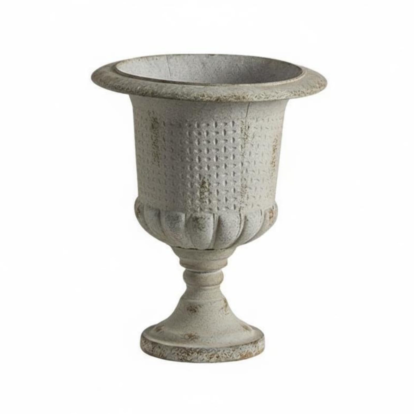 Pot en fer forgé incassable vase métal vieilli pour plante de cour stable