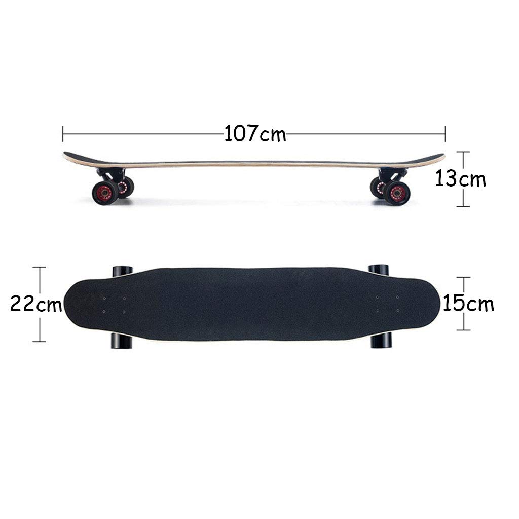 YEENUO Longboards Skateboard Cruiser 8 Plis Maple Complete Longboards Skateboard Dancing, Cruising, Curving, Freeride Slide, Freestyle et Downhill Freestyle Cruiser pour Ados ou Adultes 42x9 pouces
